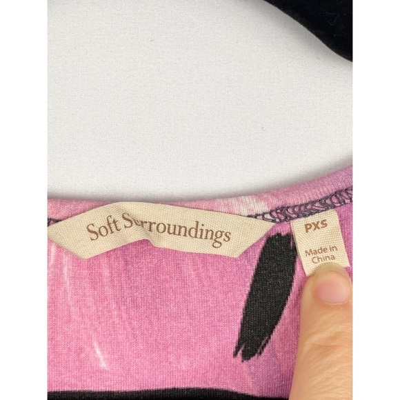 Soft Surroundings Women's‎ Joylyn Cinched Waist Palm Leaf Print Maxi Dress - PXS - Picture 9 of 10